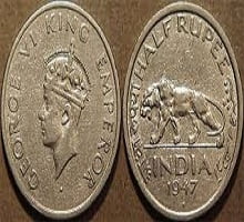 Half Rupee In 1947 Print